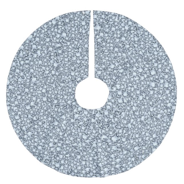 Encrusted Diamonds Look Glitter Patter Brushed Polyester Tree Skirt (Front)