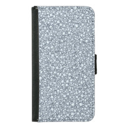 Encrusted Diamonds Look Glitter Patter Wallet Phone Case For Samsung Galaxy S5