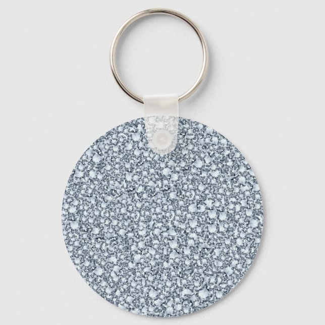 Encrusted Diamonds Look Glitter Pattern Keychain (Front)