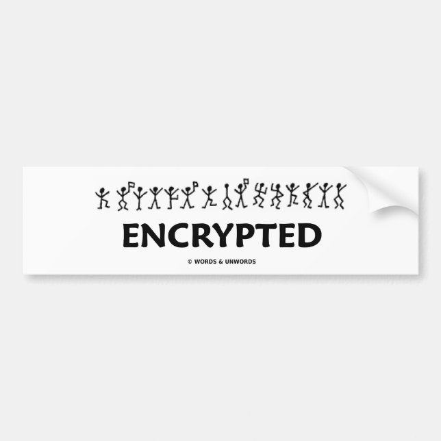 Encrypted (Adventure Of The Dancing Men Cipher) Bumper Sticker (Front)