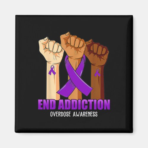 End Addiction Overdose Awareness Ribbon  Magnet