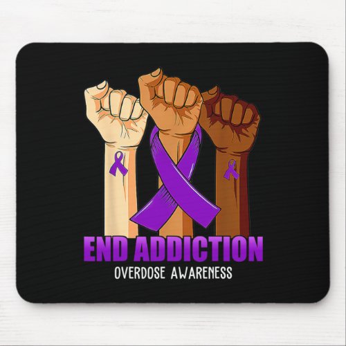 End Addiction Overdose Awareness Ribbon  Mouse Pad