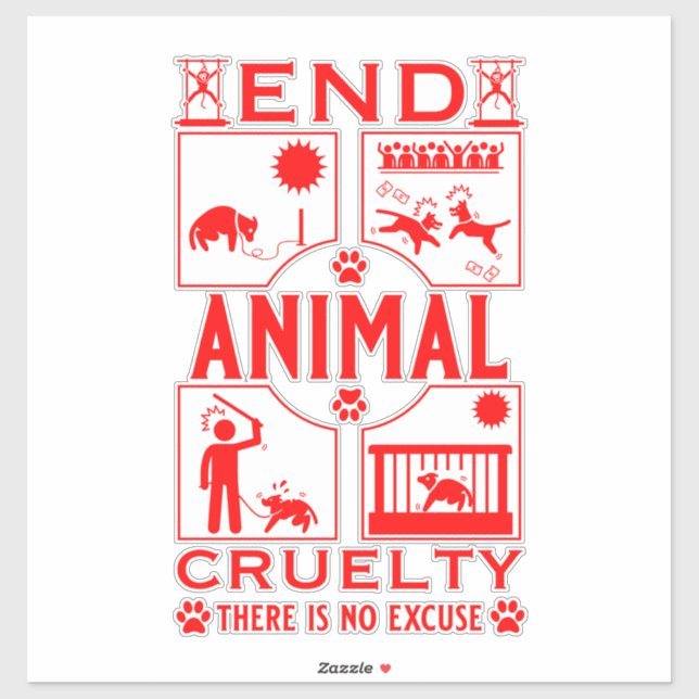 End Animal Cruelty Sticker (Sheet)