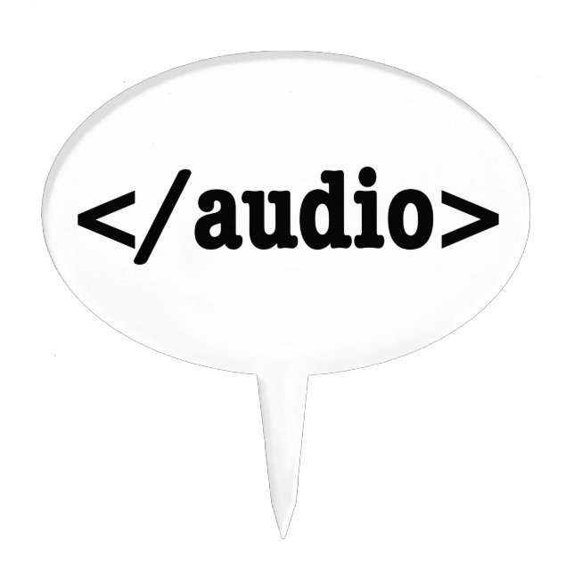 End Audio HTML5 Code Cake Topper (Front)