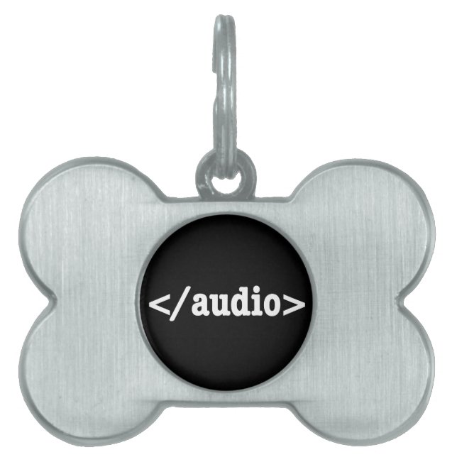 End Audio HTML5 Code Pet Tag (Front)