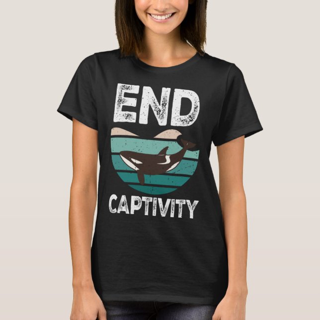 End Captivity Orca Sea Mamal Lover T-Shirt (Front)
