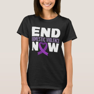 End Domestic Violence Now Family Warrior Purple T-Shirt
