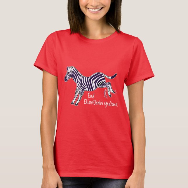End Ehlers-Danlos Syndrome with Zebra T-Shirt (Front)