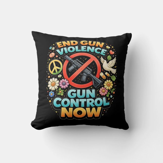 End Gun Violence Now Throw Pillow (Front)