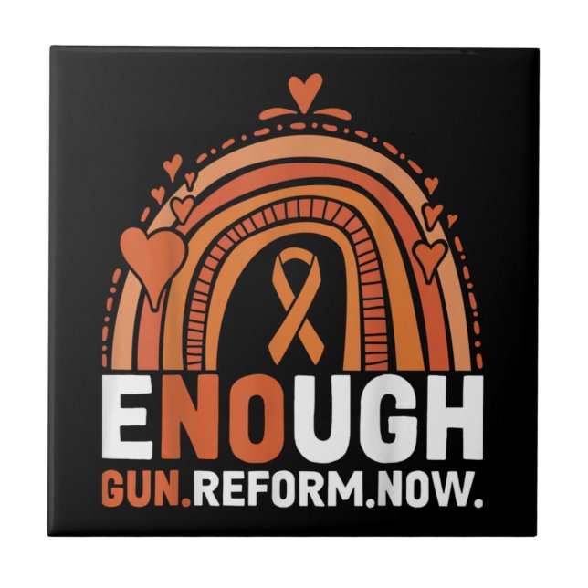 End Gun Violence Wear Orange T-Shirt Classic  Ceramic Tile (Front)
