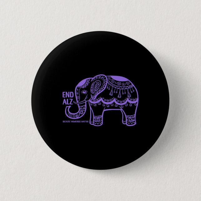 End Heimer Because Memories Problem Brain Disorder Button (Front)