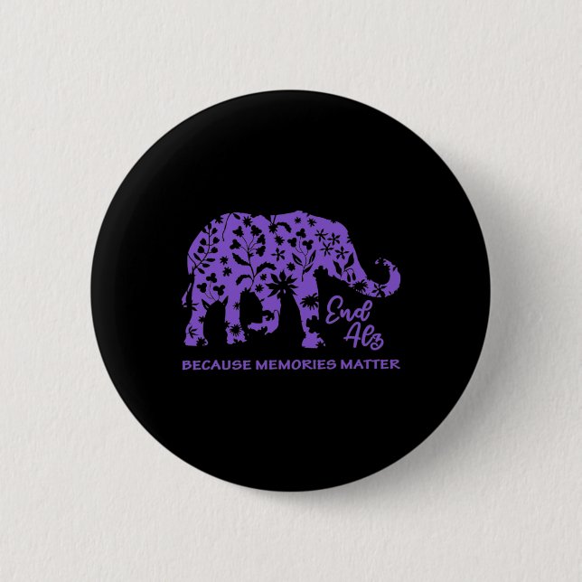 End Heimerheimer Awareness Memories Problem Elepha Button (Front)