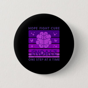 End hope fight brain alzheimer's awareness purple button