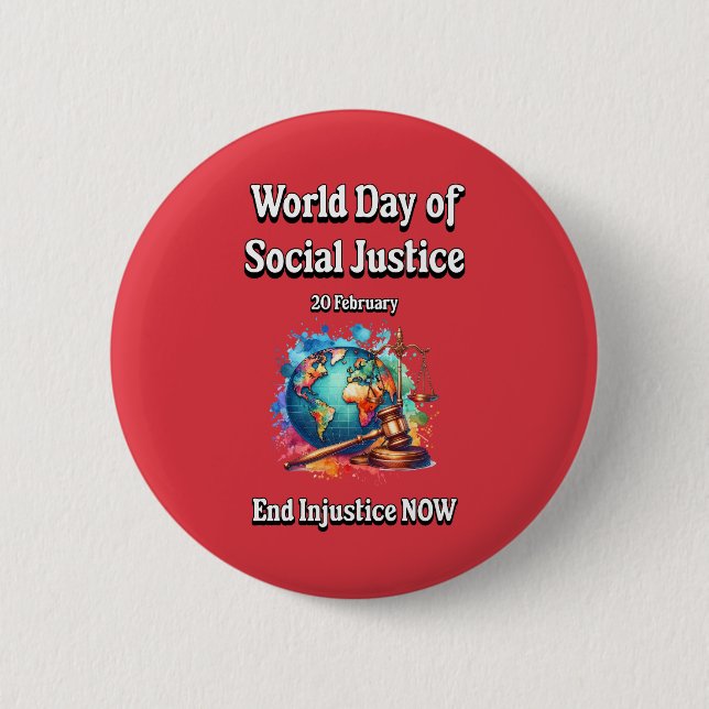 End Injustice Now. Button (Front)