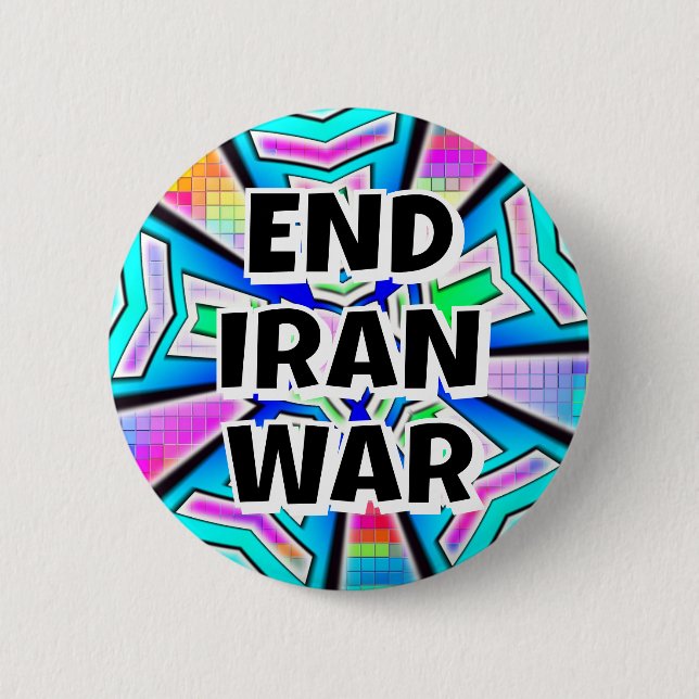 END IRAN WAR (you may change the words) Button (Front)