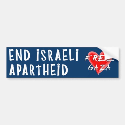 End Israeli Apartheid Free Gaza Bumper Sticker