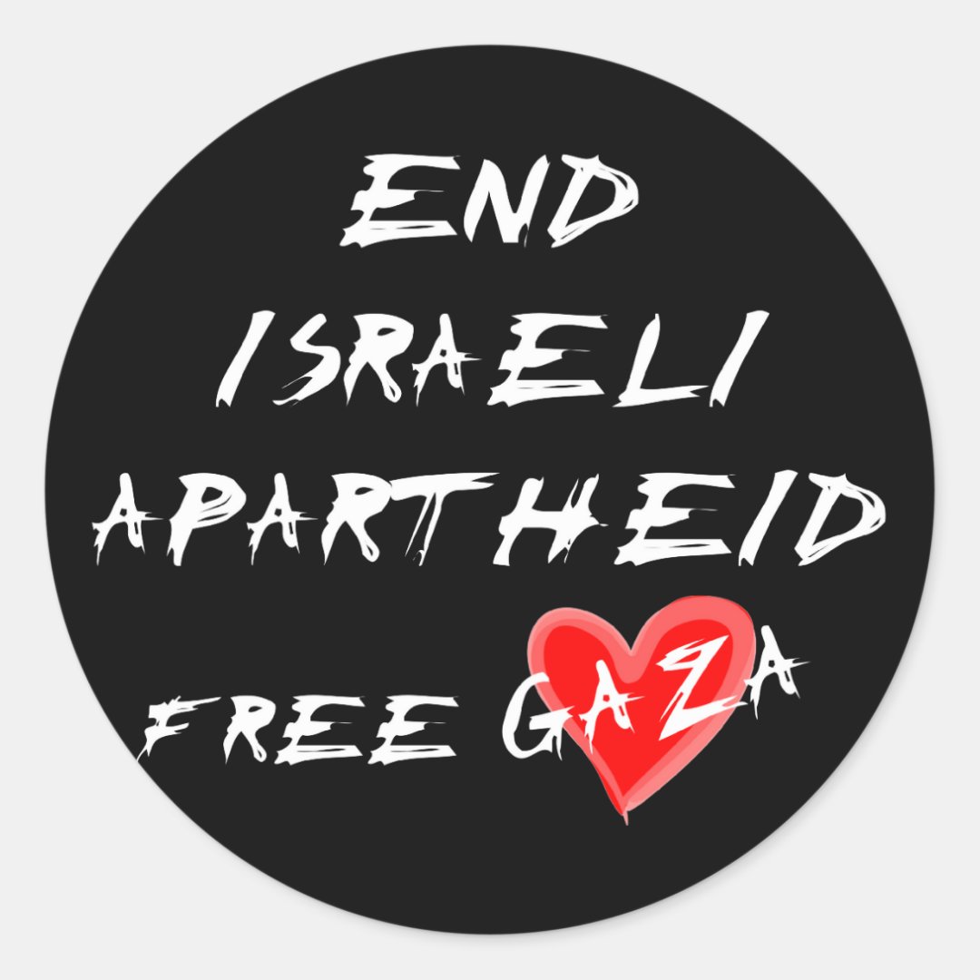 End Israeli Apartheid Free Gaza Classic Round Sticker | Zazzle