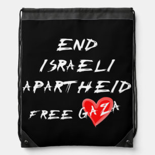 End Israeli Apartheid Free Gaza Drawstring Bag