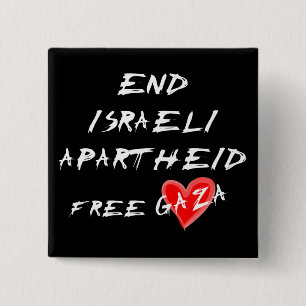 End Israeli Apartheid Free Heart Gaza button