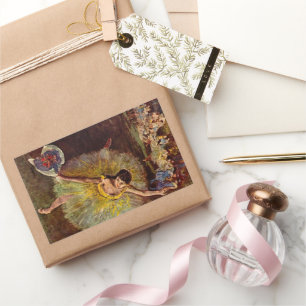 End of an Arabesque by Edgar Degas, Vintage Ballet Rectangular Sticker