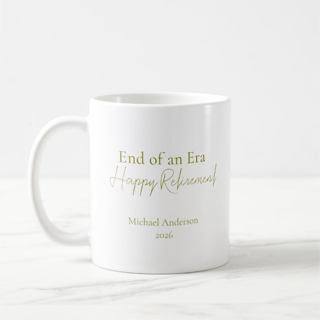 End of an Era Elegant Retirement Gift Coffee Mug (Left)