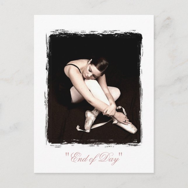 End of Day Sleeping Ballerina White Postcard (Front)