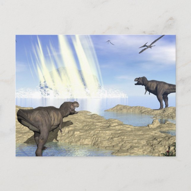 End of dinosaurs postcard (Front)