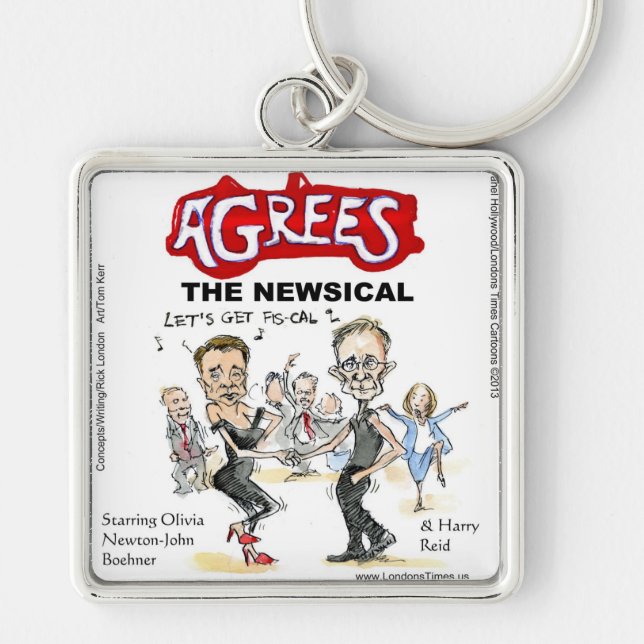 End Of Fiscal Cliff Funny Gifts Cards & Tees Keychain (Front)