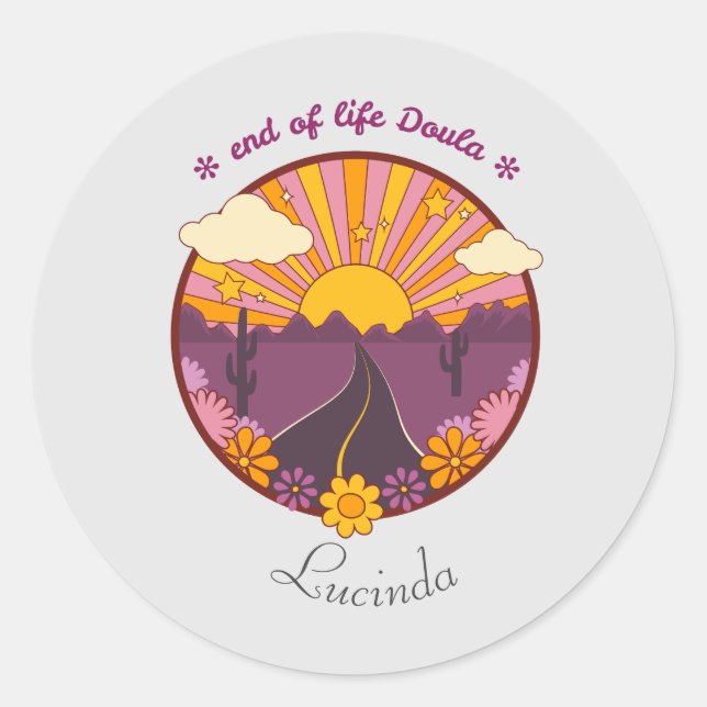 End of life Doula, hospice nurse Classic Round Sticker (Front)