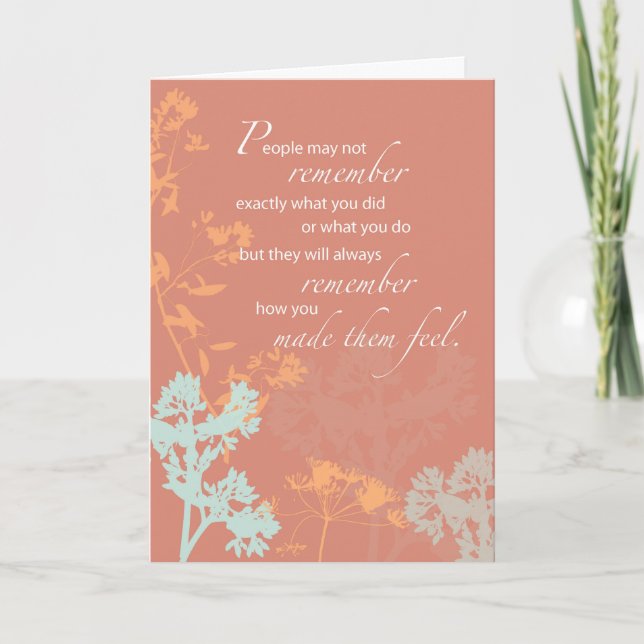 End of Life Goodbye Brown Wildflowers Card (Front)