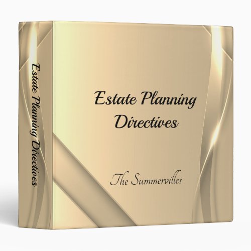 End of Life Planning Notebook Binder  Golden Glow