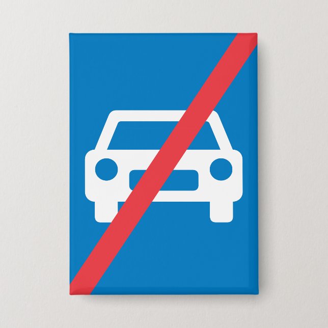 End of Motorway Traffic Sign Button (Front)