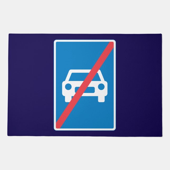 End of Motorway Traffic Sign Doormat (Front)