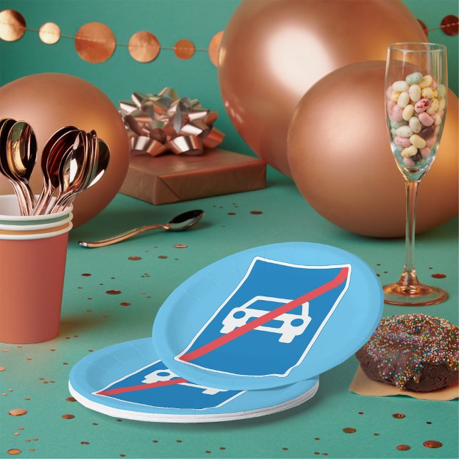 End of Motorway Traffic Sign Paper Plates (Creator Uploaded)