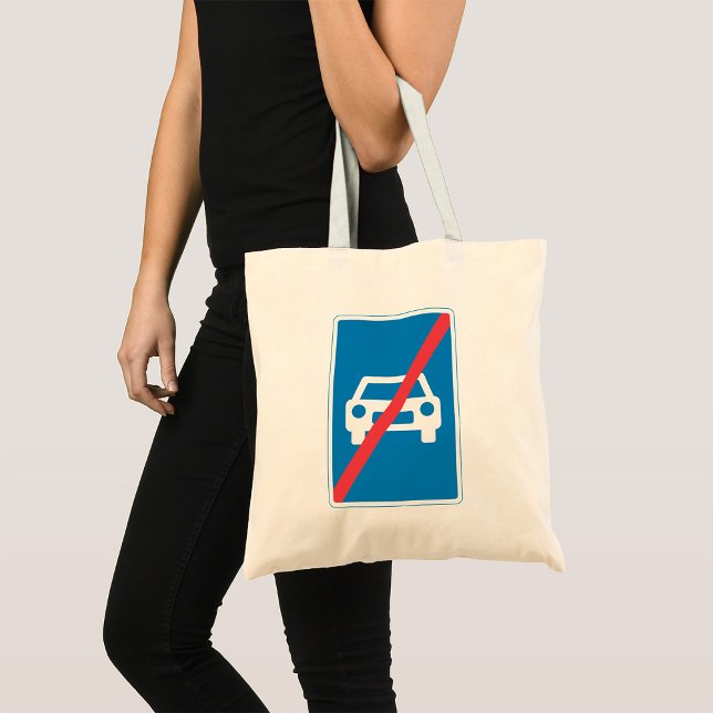 End of Motorway Traffic Sign Tote Bag (Creator Uploaded)