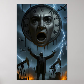 End of Oil Surreal Storm Warning Poster