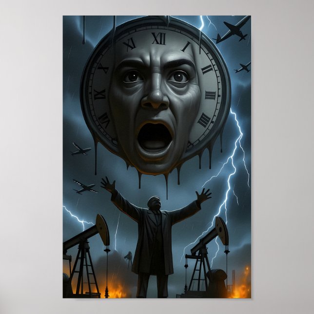End of Oil Surreal Storm Warning Poster (Front)