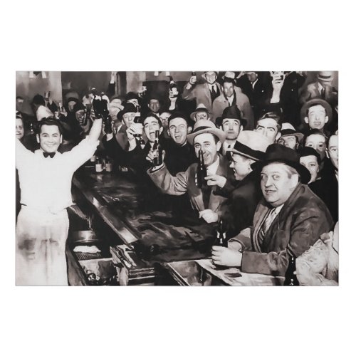 End of Prohibition Party at Local Bar 1933 Faux Canvas Print