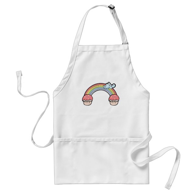 End of Rainbow Cupcakes Adult Apron (Front)