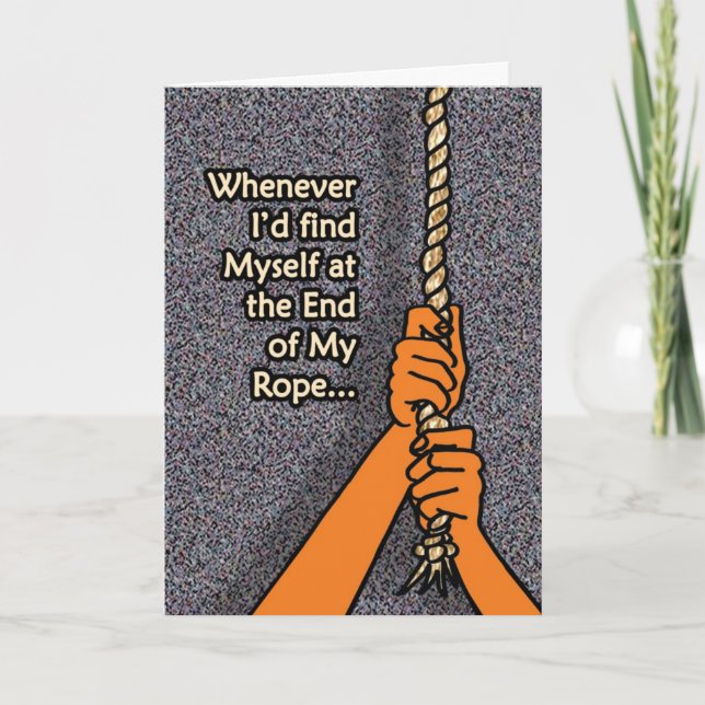 End of Rope Letterpress Thank You Card (Front)