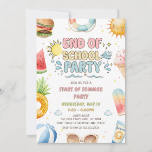 End of School And Start Of Summer Party Invitation