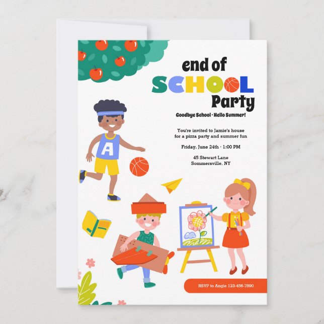 End of School Party Invitation (Front)