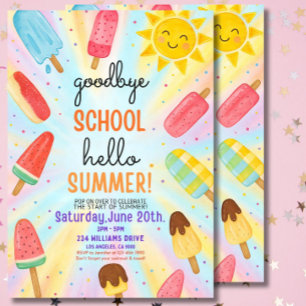 End of School Party Invitation, Schools Out Party Invitation