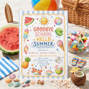 End Of School Party Stripe Invitation