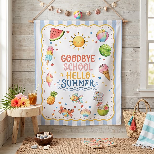 End Of School Party Stripe Tapestry (Creator Uploaded)