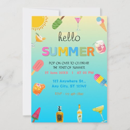  End of school summer party  Invitation