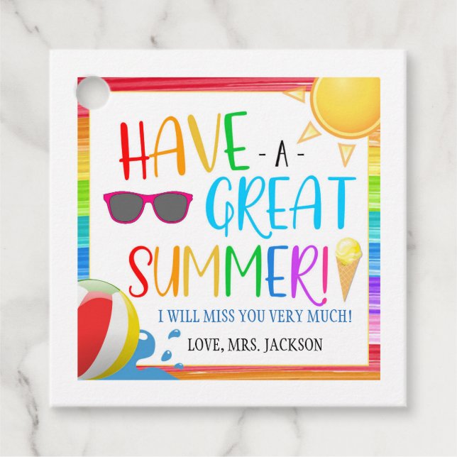 End of School Year Gift Tag (Front)