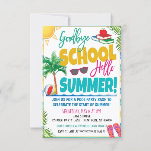 End of School Year Summer Party Invitation