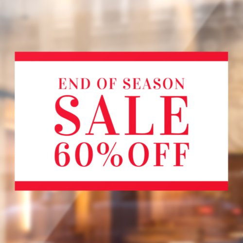 End Of Season Business Store Sale Discount Off Window Cling