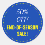 [ Thumbnail: "End-Of-Season Sale!" "50% Off!" Round Sticker ]
